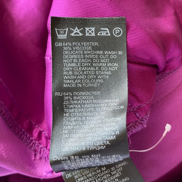 Reiss Gabi Fluid Flare Trousers Size 4 Magenta Purple Jewel Tone Extra Wide Leg - Picture 8 of 12